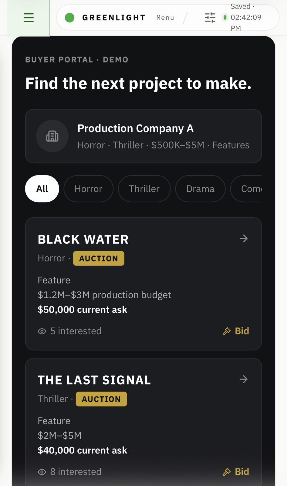 Buyer portal demo